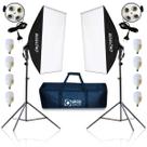 Kit 2 Soft Box Quadruplo 50 X 70 mais 2 Tripés 2m + 8 Lâmpadas e 1 bolsa