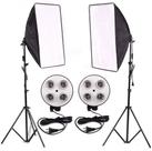 Kit 2 Soft Box Soquete E27 Quadruplo 50 X 70 + 2 Tripés 2m