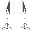 Kit 2 Softbox Luz Iluminação Contínua Soquete E27 +Tripé 2,1m