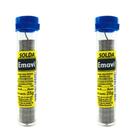 Kit 2 Solda Tubinho Emavi 25g Estanho em Fio 1mm Elétrica Eletrônica Soldagem Profissional
