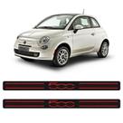 Kit 2 Soleiras Da Porta Fiat 500 Adesivo Protetor Preto