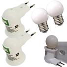 Kit 2 Soquetes Adaptadores E27 com Lâmpada 15W 127V e Botão Liga/Desliga Padrão Brasileiro