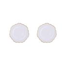 Kit 2 Sousplat Cha Branco Dourado Polipropileno 25Cm Rafimex