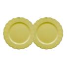 Kit 2 Sousplat Redondo Amarelo Polipropileno 33Cm Rafimex