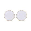 Kit 2 Sousplat Redondo Branco Com Dourado 33Cm Rafimex