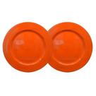 Kit 2 Sousplat Redondo Laranja Polipropileno 33Cm Rafimex