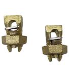 Kit 2 Split Bolt de Bronze 16mm Parafuso Fendido para Emenda Cabos Bimetálico