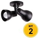 Kit 2 Spot de Sobrepor Direcionável Duplo Octa Plus 2xE27 - Preto