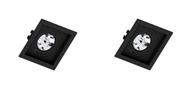Kit 2 Spot Embutir AR70 Quadrado Preto Face Plana - SaveEnergy