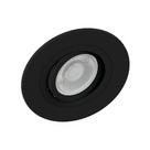 Kit 2 Spot Embutir Redondo Face Plana Dicroica MR16 Preto