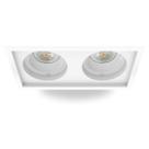 Kit 2 spot Embutir retangular duplo dicroica MR16 branco