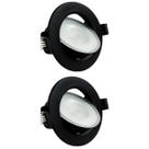Kit 2 Spot Led 7w Redondo 6500k Preto Bivolt Foxlux