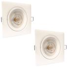 Kit 2 Spot Led Quadrado Direcional 12W Branco Frio 6500k Bivolt - Iluminação Moderna e Econômica