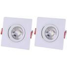 Kit 2 Spot LED Quadrado Embutir 3W 6500K