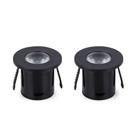 Kit 2 Spot Para Móvel Taschibra Pik Led Redondo Preto Bivolt 6500k Luz Fria