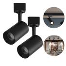 Kit 2 Spot Para Trilho 7w Eletrificado Na Cor Preta 10w Bivolt Cor da Luz Branco Frio 6000K 6587B