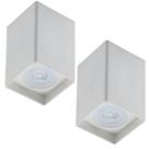 Kit 2 Spots de Teto Capa Quadrada Branco Termoplástico Bivolt Luminária Alta Dital
