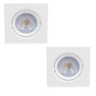 Kit 2 Spots Led Embutir Direcionável 5W 3000K Luz Amarela
