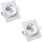 Kit 2 Spots LED Quadrado 3W Branco Quente 3000K Instalação prática e baixo consumo Kit 2 Spots LED Quadrado 3W Branco Quente 3000K Instalação prática e baixo consumo