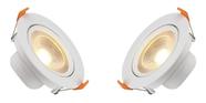 Kit 2 Spots Super Led Cob Redondo 12w Branco Quente