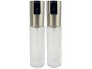kit 2 Spray Pulverizador Borrifador Dosador Para Azeite Vinagre Frasco De Vidro Acabamento Aço Inoxidável
