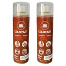 Kit 2 Spray Verniz para Madeira 300ml Colorart Mogno Imbuia Natural