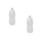 Kit 2 Squeezes Wave 250Ml Natural Plástico Premium
