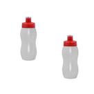 Kit 2 Squeezes Wave 250Ml Tampa Fibra Madeira Vermelho