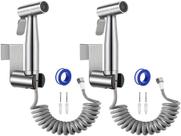 kit 2 Super Duchas Higiênica Chuveirinho 2 Saídas Mangueira Flexível aço inox 304