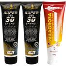 Kit 2 Super Gel 30 Ervas 150g + 1 Pomada Massageadora Milagrosa 150g
