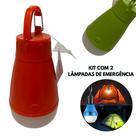 Kit 2 Super Lâmpadas de Camping Led Barraca Pesca Lanterna Portátil Com Gancho