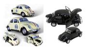 KIT 2 Super Miniatura Carrinho De Ferro Fusca 1957 Herbie Abre 3 Portas pneus borracha colecionador