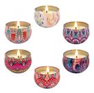 kit 2 Super Velas Grande Perfumadas Lata Mandala Cera De Coco 125g