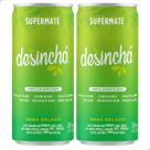Kit 2 Supermate Chá Mate Gaseificado 269ml Limão com Maçã Gás Bebida Suplemento Alimentar Cafeína