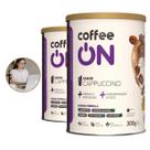 Kit 2 Suplemento Alimentar em pó Coffee On Sabor Cappuccino 300g Scoop Dosador Proteína Natural