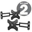 Kit 2 Suporte Articulado De Parede Para TV 14" á 42" Polegadas Para Smart Led Lcd Tv