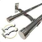 Kit 2 Suporte Duplo Comum Perfil Varão Cortina 19.28mm Ilhós Argola Instalação