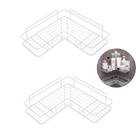 Kit 2 Suporte organizador canto Shampoo Sabonet Metal Branco Kit 2 Suporte organizador canto Shampoo Sabonet Metal Branco