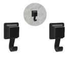 Kit 2 Suporte Para Toalha Gancho Multiuso Metalizado Plástico Com Ventosa