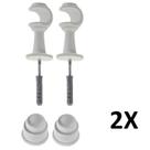 Kit 2 Suporte para Varão Cortina com Ponteira 28mm Branco
