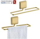 Kit 2 Suporte Porta Toalha Toalheiro 25cm Banheiro Adesivo Dupla Face Dourado - Future