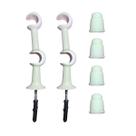 Kit 2 Suporte Varão Duplo Cortina C/ Ponteira 19-19mm Branco