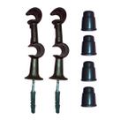 Kit 2 Suporte Varão Duplo Cortina C/ Ponteira 19-19mm Imbuia