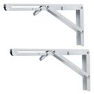 Kit 2 Suportes Cantoneira Mão Francesa Dobrável Retrátil Reforçada 25cm Suporta Até 70kgs (O par)