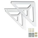 Kit 2 Suportes De Prateleira Design Moderno Triangular De Parede Mão Francesa Aço Resistente Kit 2 Suportes De Prateleira Design Moderno Triangular De Parede Mão Francesa Aço Resistente