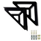 Kit 2 Suportes De Prateleira Design Moderno Triangular De Parede Mão Francesa Aço Resistente