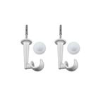 Kit 2 Suportes De Teto Para Varão De Cortina Branco 19mm - Bella Arte