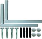 Kit 2 Suportes Mão Francesa Cantoneira Prateira Branco 20cm
