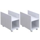 Kit 2 Suportes Para Cpu E Nobreak Com Rodízios Guide Branco