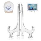 Kit 2 Suportes Para Pratos E Azulejos Quadros 7cm Acrílico Transparente/Preto
